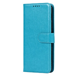 Etui en PU texture couture rabattue, anti-rayures avec support et sangle bleu pour votre Sony Xperia 10 III 5G/Xperia 10 III Lite