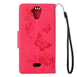 Avis Wewoo Coque Magenta Wiko U Feel Lite Étui en cuir à rabat avec motif fleurs et papillon avec boucle magnétique Titulaire & Slots de cartes Portefeuille