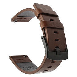 Bracelet en cuir véritable marron foncé pour Sony Smartwatch 2 SW2/Suunto Traverse/Seiko SUN059