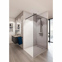 SAINT GOBAIN SAINT-GOBAIN Paroi de douche en kit BALEARES GREY -Verre Timeless 8 mm trempé - L.100 cm x H.198 cm - Profilé noir mat