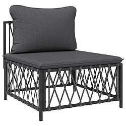 Maison Chic Salon de jardin 6 pcs avec coussins - Table et chaises d'extérieur - Mobilier/Meubles de jardin Moderne anthracite acier -MN55164 pas cher