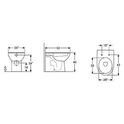 Avis Geberit Selnova WC sur pied WC sanitaire horizontal vertical affleurant