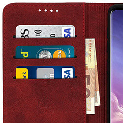 Avizar Housse Samsung Galaxy S10 Étui Porte-cartes Support Vidéo rouge pas cher