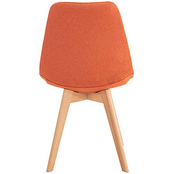 Acheter Decoshop26 Lot de 4 chaises de salle à manger cuisine bureau style scandinave en tissu orange pieds en bois 10_0000366