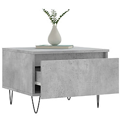 Avis vidaXL Table basse gris béton 50x46x35 cm bois d'ingénierie