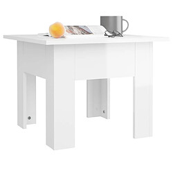 Avis vidaXL Table basse blanc brillant 55x55x42 cm bois d'ingénierie