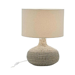 Aubry Gaspard Lampe de chevet en jonc naturel Boule.