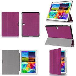 Xeptio Samsung Galaxy Tab S 10.5 pouces : Housse protection smartcover pliable Style Cuir violet - Etui coque