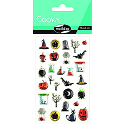 Maildor Halloween Cooky Stickers, Feuille 7,5 x 12 cm (1 par lot), Multicolore