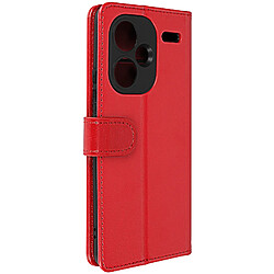 Avizar Étui pour Redmi Note 13 Pro Plus Porte-carte Support Vidéo Série Vintage Rouge