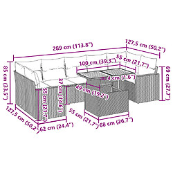 vidaXL Salon de jardin 8 pcs avec coussins noir résine tressée pas cher