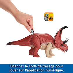 Mattel Dinosaure Articulé Diabloceratops Jurassic World avec Son Rugissants Rouge pas cher