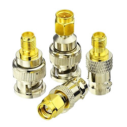 4x BNC Femelle / Mâle à L'adaptateur Rf Du Connecteur Coaxial Mâle / Femelle à Prise SMA