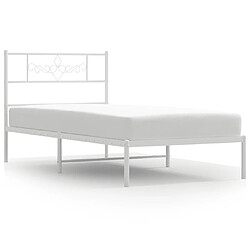 Maison Chic Lit adulte - Cadre de lit métal avec tête de lit pour chambre blanc 100x190 cm -MN59132