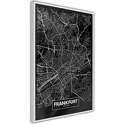 Paris Prix Affiche Murale Encadrée City Map Frankfurt Dark 40 x 60 cm Blanc