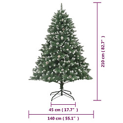 vidaXL Sapin de Noël artificiel avec support 210 cm PVC pas cher