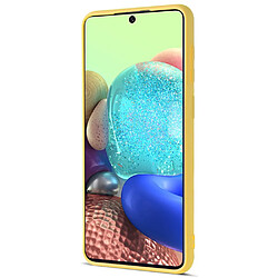 Coque en silicone anti-rayures avec porte-carte jaune pour Samsung Galaxy A71 5G SM-A716