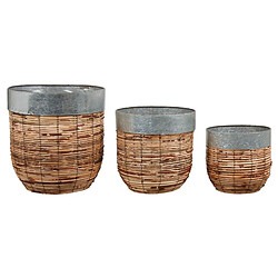 Aubry Gaspard Cache-pots en rotin Paolo (Lot de 3).