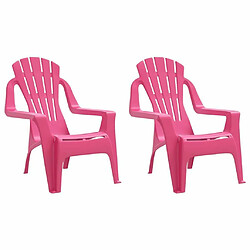 Maison Chic Lot de 2 Chaises de jardin,Fauteuil d'extérieur pour enfants rose 37x34x44 cm PP -MN29916