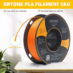 None Filament PLA ERYONE pour imprimante 3D Tolérance 1,75 mm 0,03 mm 1 kg (2,2 lb)/bobine - Orange