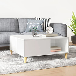 vidaXL Table basse blanc brillant 80x80x36,5 cm bois d'ingénierie