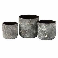 Paris Prix Lot de 3 Cache-Pots en Métal Effy 18cm Gris