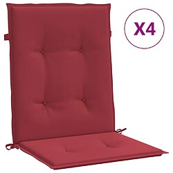 vidaXL Coussins de chaise de jardin à dossier bas lot de 4