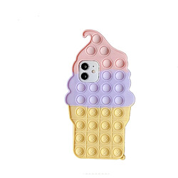 Universal Push Pop Bubble Purple Ice Cream Shape Silicone Case pour iPhone 11