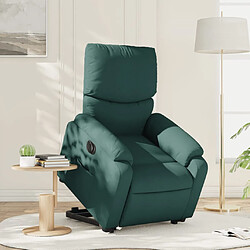 vidaXL Fauteuil inclinable électrique vert foncé tissu