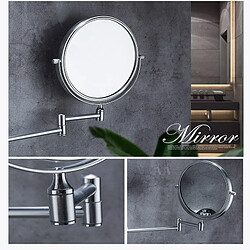 Universal Miroir de toilette mural réglable bras pliant étendu commode miroir de toilette double face(Argent) pas cher