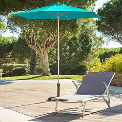 Hesperide Parasol droit rond Anzio - Diam. 230 cm - Bleu émeraude