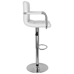 Acheter vidaXL Tabourets de bar lot de 2 blanc similicuir