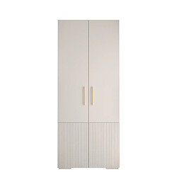 Abiks Meble Armoire à portes battantes Manhattan Ryfel 3 236,7/100/47 2 portes (Blanc)