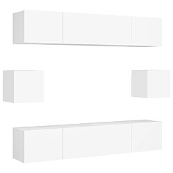 vidaXL Ensemble de meubles TV 6 pcs Blanc Bois d'ingénierie