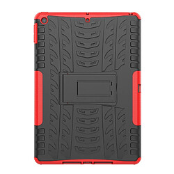 Wewoo Housse Étui Coque Pour iPad 10.2 pouces Texture de pneu TPU + PC Antichoc avec support rouge