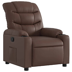 vidaXL Fauteuil inclinable Marron Similicuir