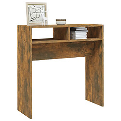 Avis vidaXL Table console Chêne fumé 78x30x80 cm Bois d'ingénierie