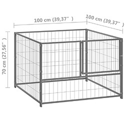 Acheter vidaXL Chenil Argenté 100x100x70 cm Acier