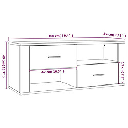 vidaXL Meuble TV Noir 100x35x40 cm Bois d'ingénierie pas cher