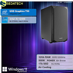 Sedatech PC de bureau Silent • Intel i5-12400 • 32Go DDR5 • 1To SSD M.2 • Windows 11