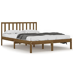 vidaXL Cadre de lit sans matelas marron miel bois pin massif 200x200cm