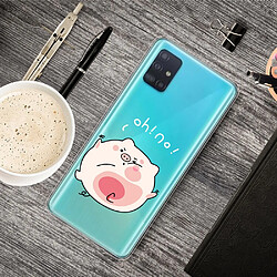 Coque en TPU impression de style dessin animé flexible cochon rose pour votre Samsung Galaxy A51