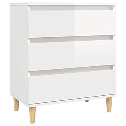 Maison Chic Commode Buffet - Meuble de rangement Blanc brillant 60x35x70 cm Bois d'ingénierie -GKD95079