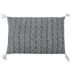 Thedecofactory ESCAPADE - Coussin ethnique motif ethno blanc et gris 60x40