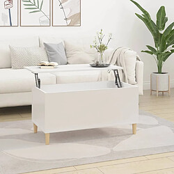 Maison Chic Tabls basse,Table Console pour salon Blanc brillant 90x44,5x45 cm Bois d'ingénierie -MN87537