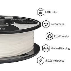 None Filament ERYONE TPU pour imprimante 3D 0,5 kg (1,1 lb)/bobine - Blanc