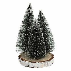 Lot de 3 Sapins de Noël Déco Rondin 20cm Vert