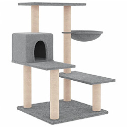 vidaXL Arbre à chat avec griffoirs en sisal gris clair 82,5 cm