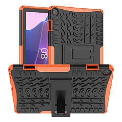 Coque en TPU texture de pneu, résistant aux chocs avec béquille pour votre Lenovo Tab M10 (Gen 3) - orange