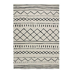 Thedecofactory COTTON BERBERE ETHNO - Tapis en coton ethnique naturel-noir 190x290